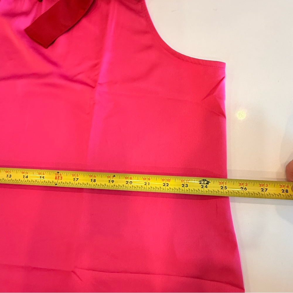 J. Crew Sleeveless Bow-Neck Silk Shell — Fuchsia Pink - Picture 6 of 9